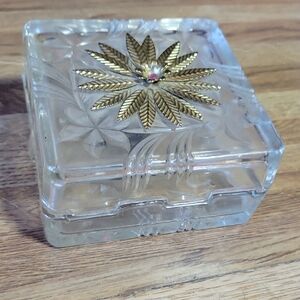 Lady Angela~Italy~Vintage Trinket Box ~ Floral Accent